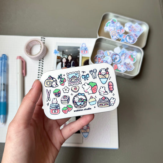 Bunny Sticker Flakes Tin