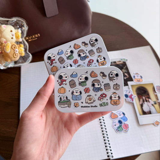 Dog Sticker Flakes Tin