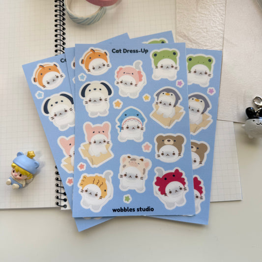 Cat Dress-Up Sticker Sheet