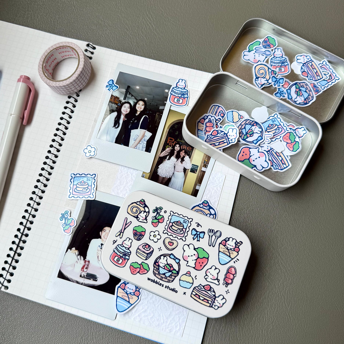 Bunny Sticker Flakes Tin