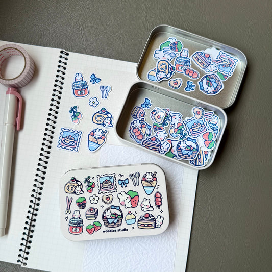 Bunny Sticker Flakes Tin