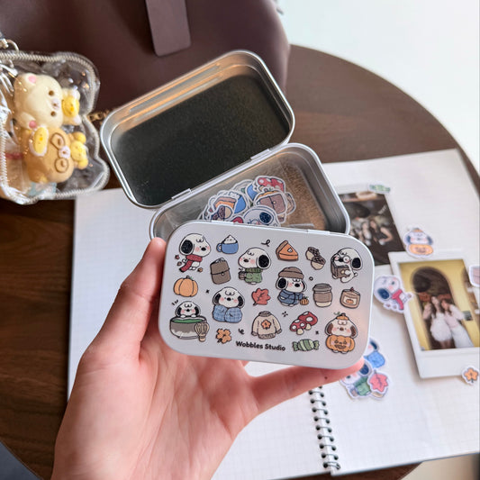 Dog Sticker Flakes Tin