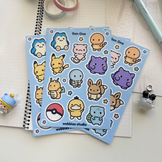 Gen One Sticker Sheet