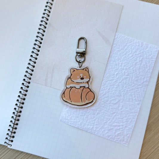 Salt Bread Dog Keychain