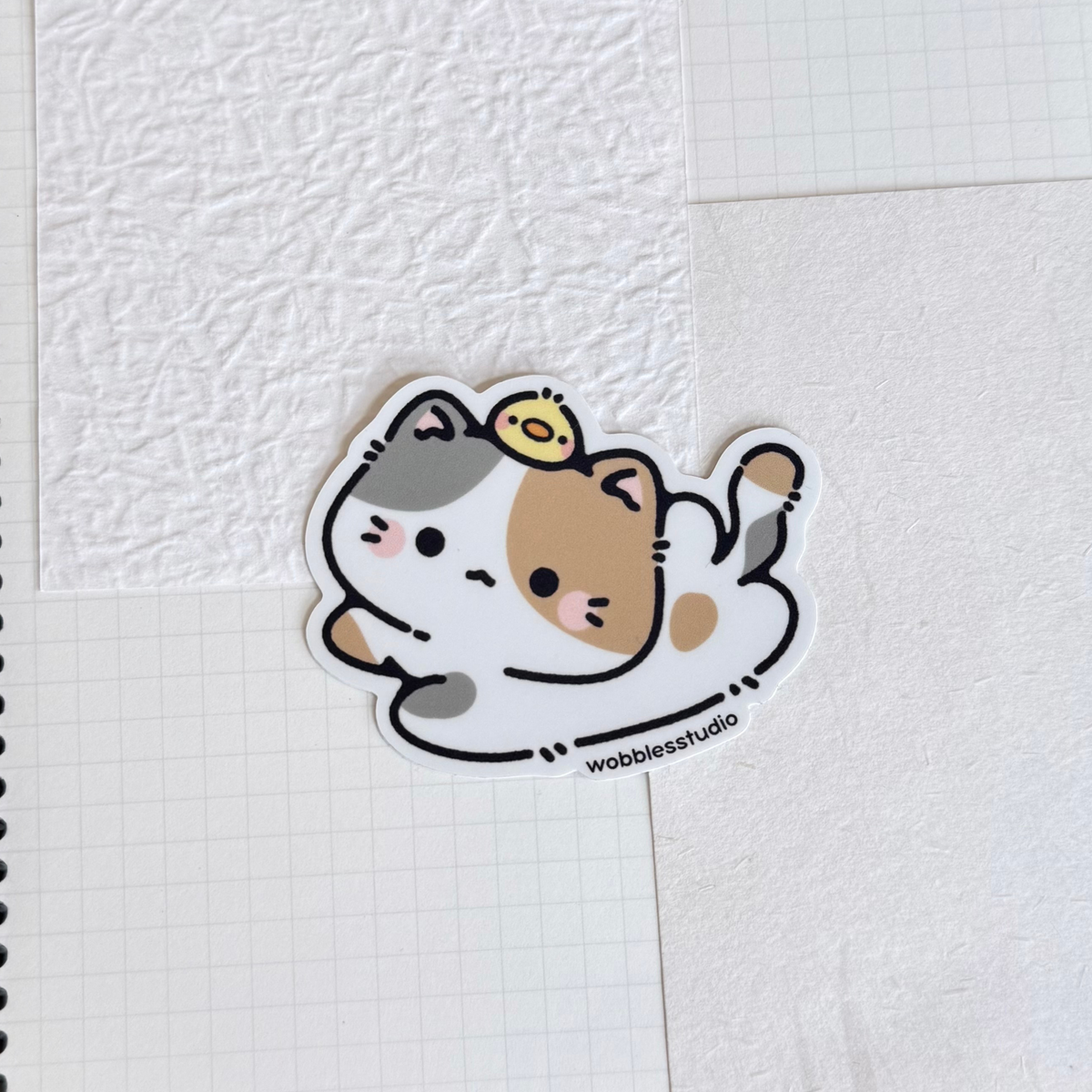 Cat & Chick Sticker
